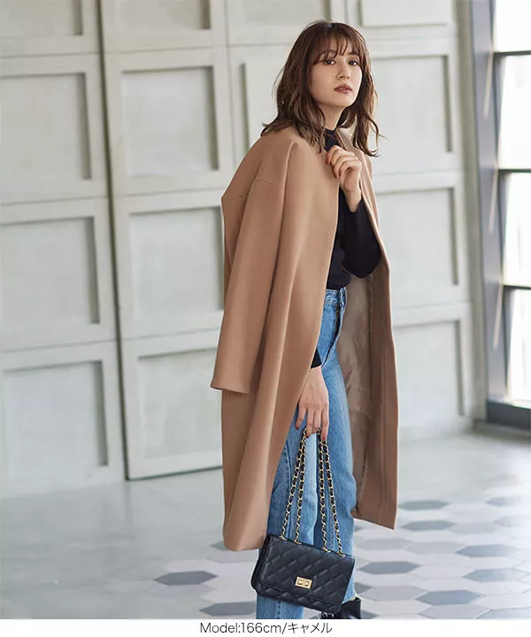 ノーカラーコクーンコート [K946] - レディースファッション通販 神戸