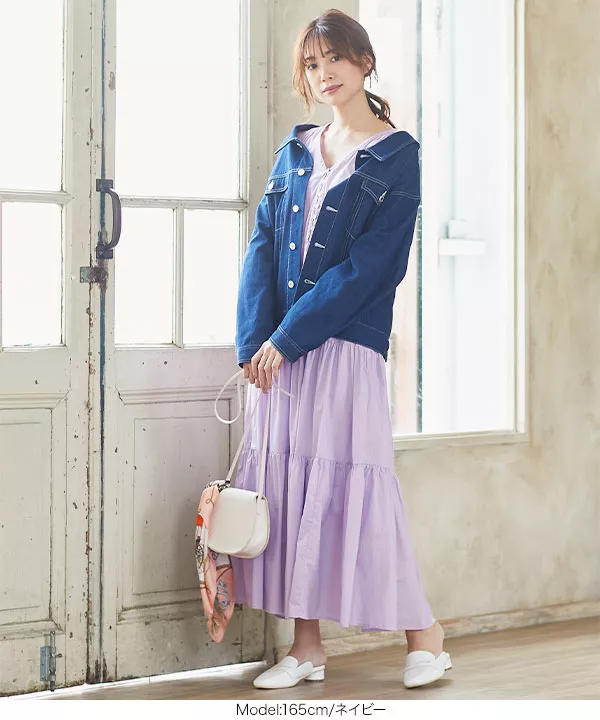 バックボタンルーズデニムジャケット [K932] - レディースファッション