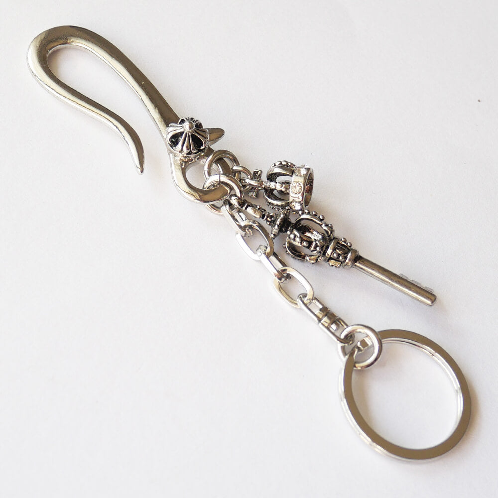 鍵 王冠 メタル フック キーホルダー メンズ – アクセサリー