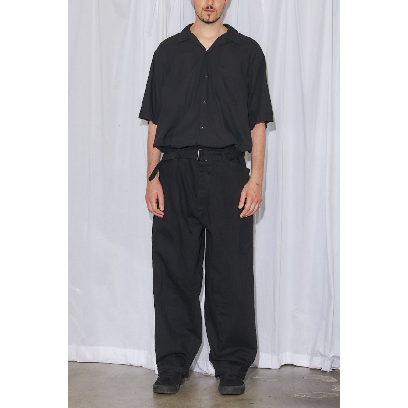 COMOLI / コモリ | ベタシャン オープンカラーシャツ - Black | 通販