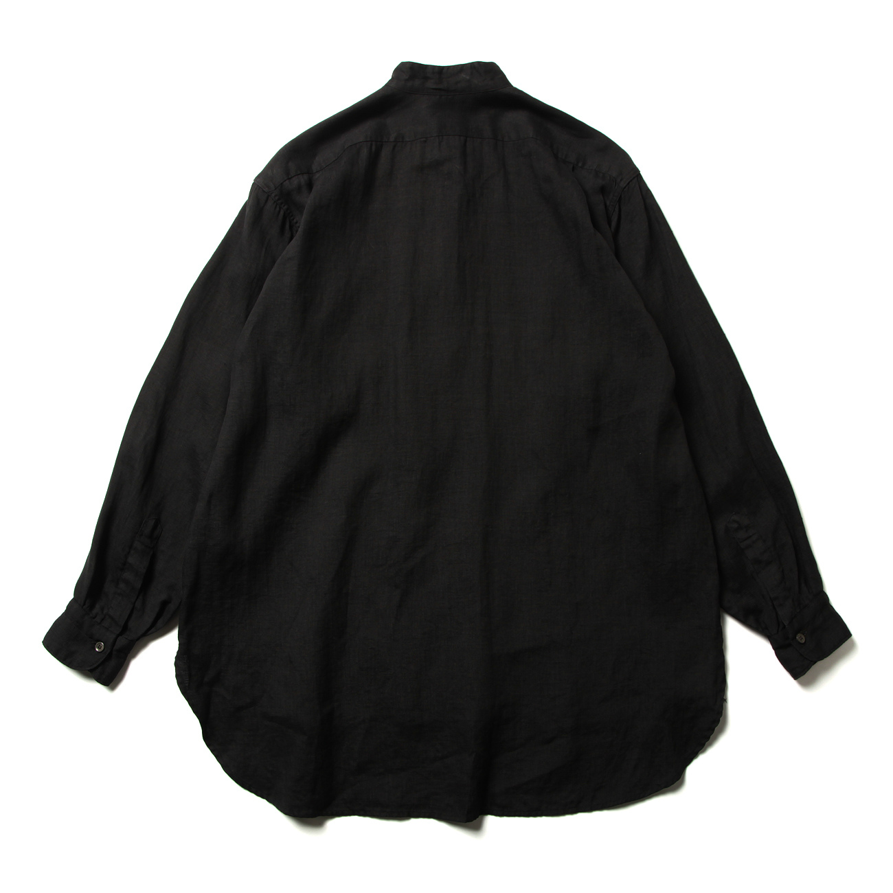 COMOLI / コモリ | リネンWクロス プルオーバーシャツ - Black | 通販