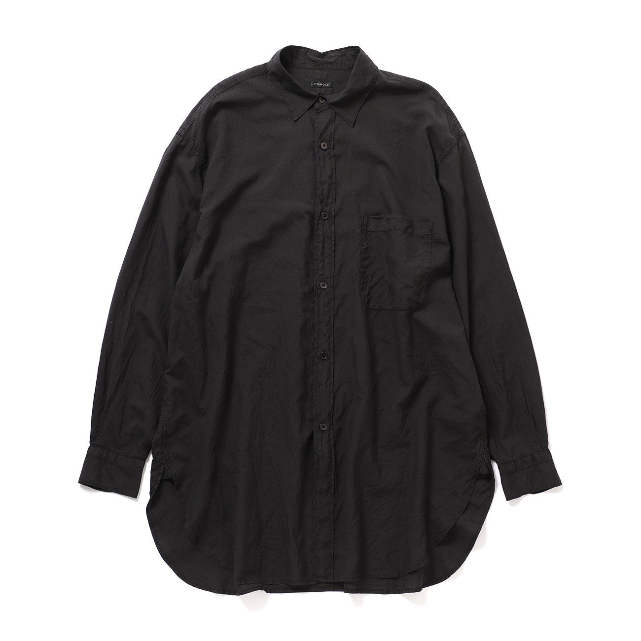 COMOLI / コモリ | シルク製品染 シャツ - Black | 通販 - 正規取扱店
