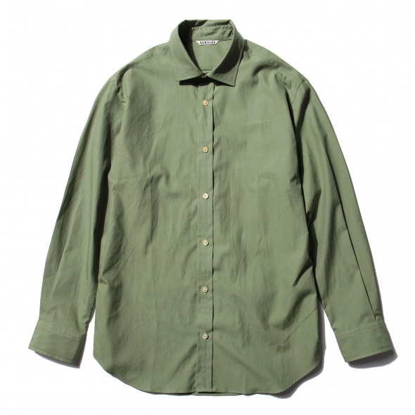 AURALEE / オーラリー | WASHED FINX TWILL SHIRTS (メンズ) - Olive