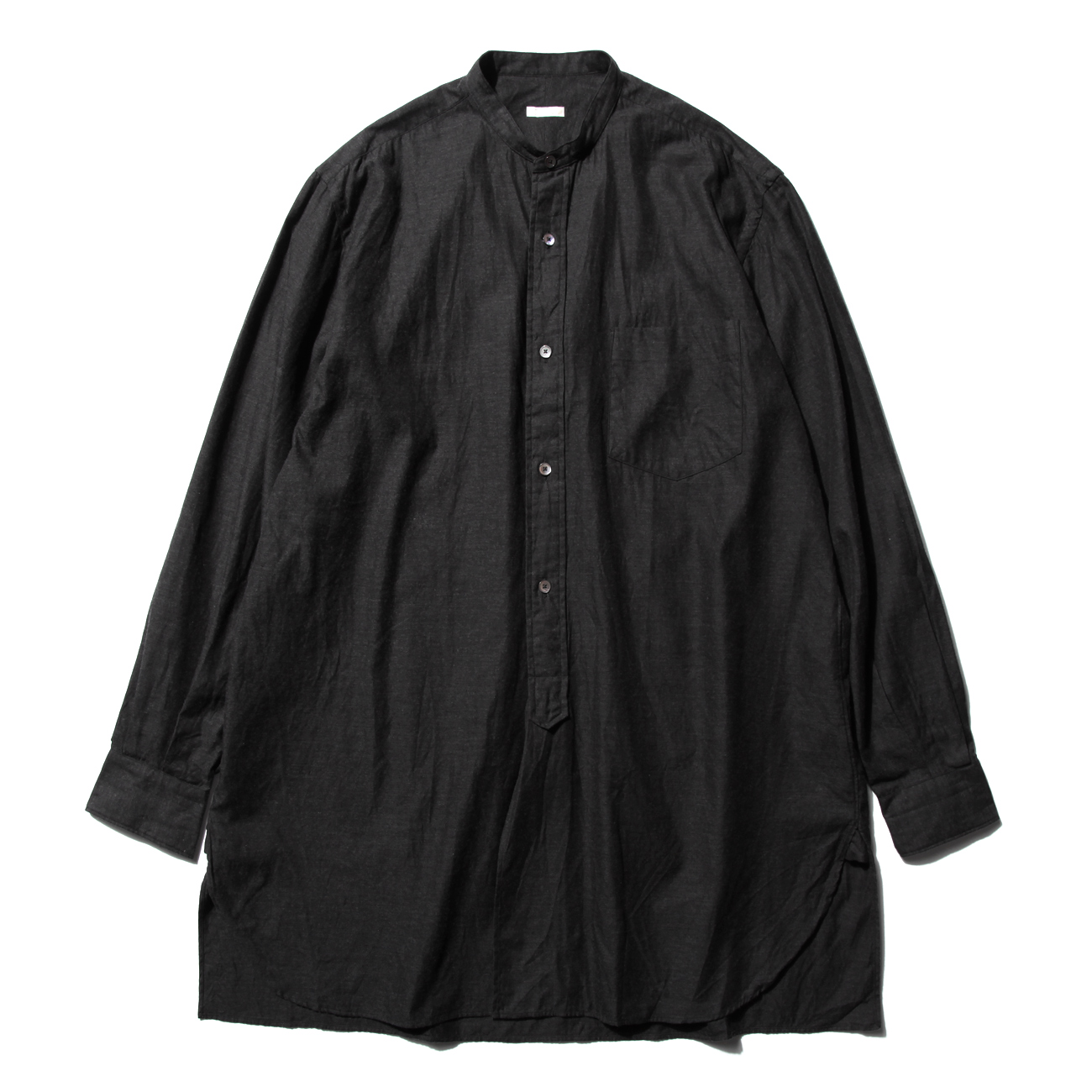 COMOLI / コモリ | コットンネル バンドカラーシャツ - Charcoal