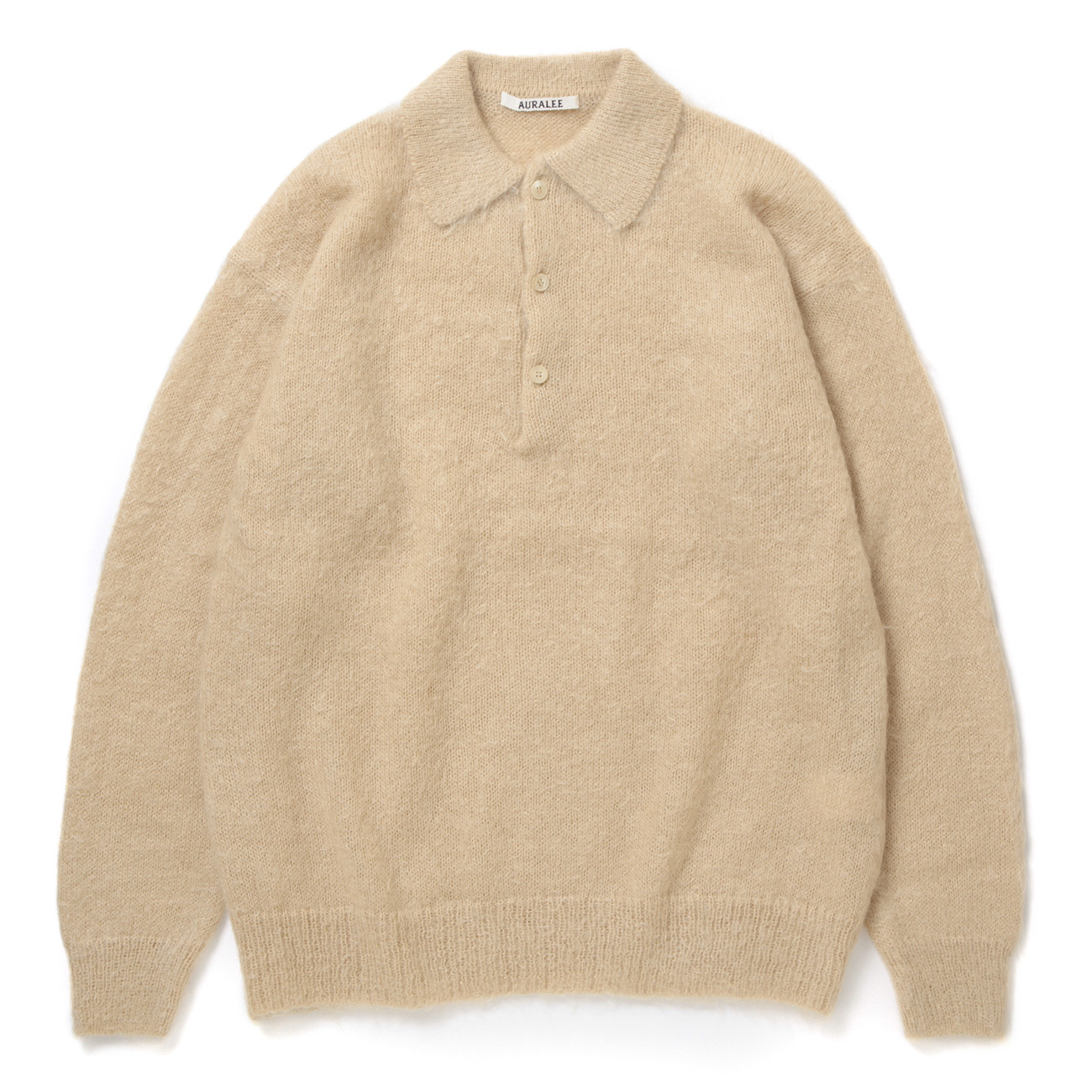 AURALEE / オーラリー | BRUSHED SUPER KID MOHAIR KNIT POLO (メンズ