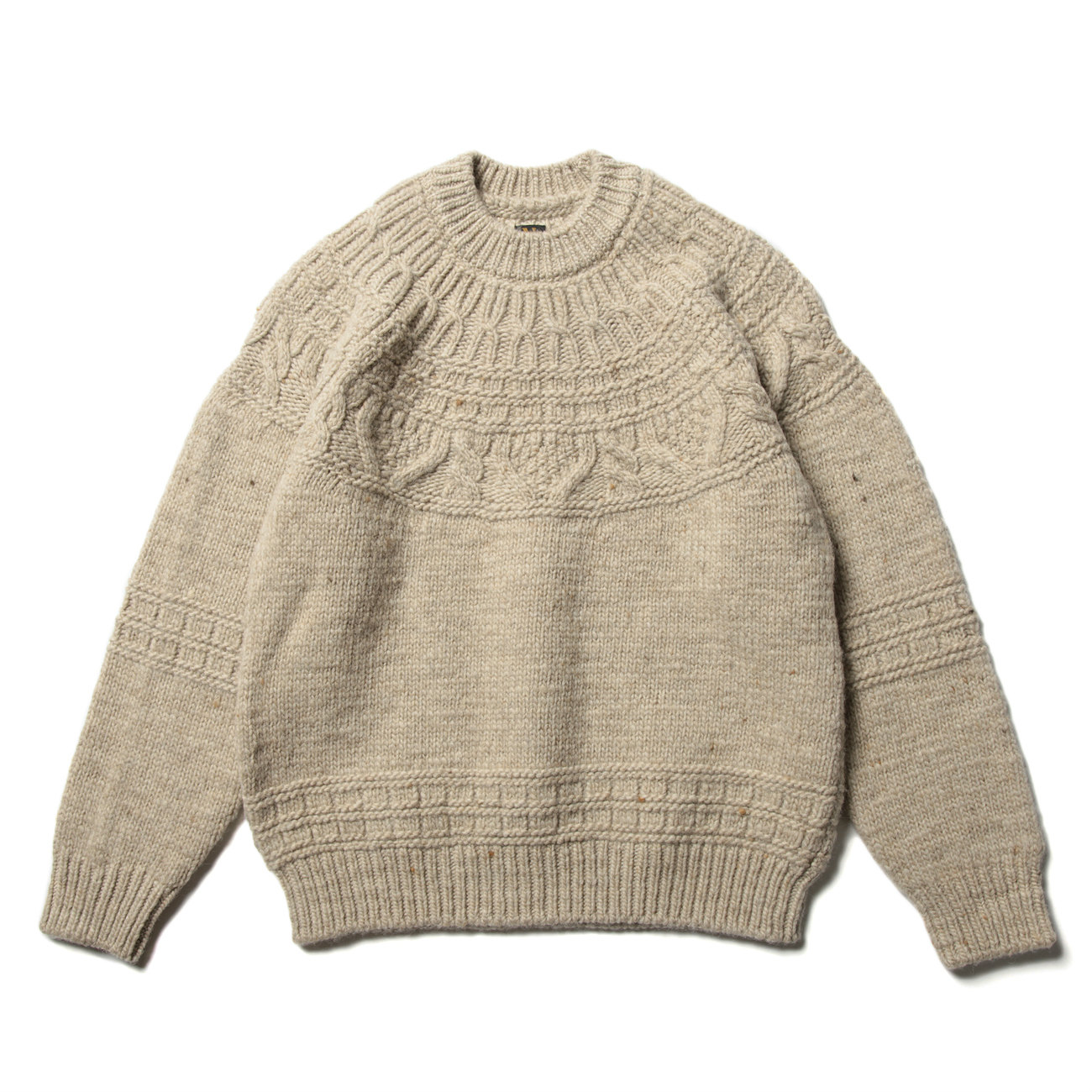 BATONER / バトナー | SPREAD ALAN CREW NECK (メンズ) - Beige | 通販