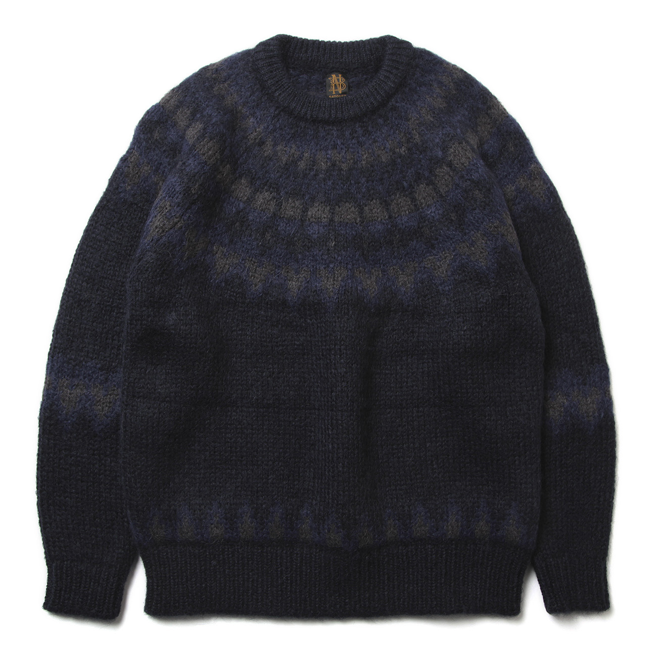 BATONER / バトナー | MOHAIR NORDIC CREW NECK (メンズ) - Navy