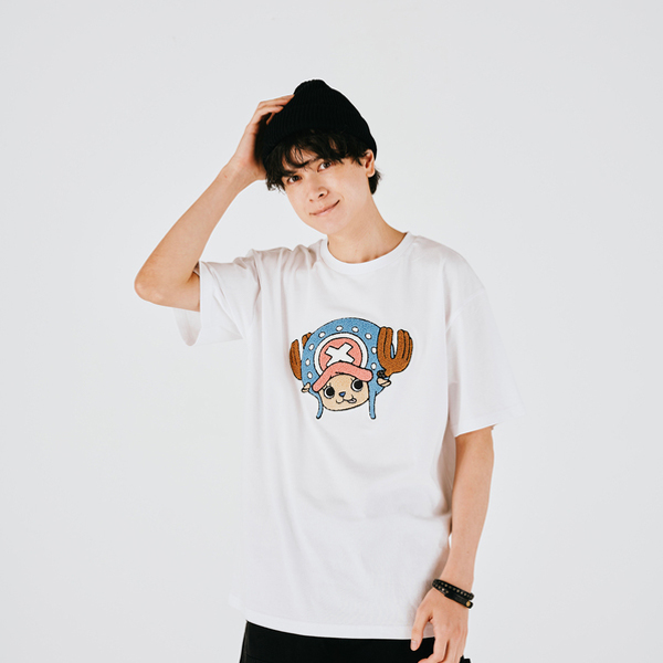 ワンピース】Tシャツ サガラ刺繍 チョッパー WHITE XS: アパレル