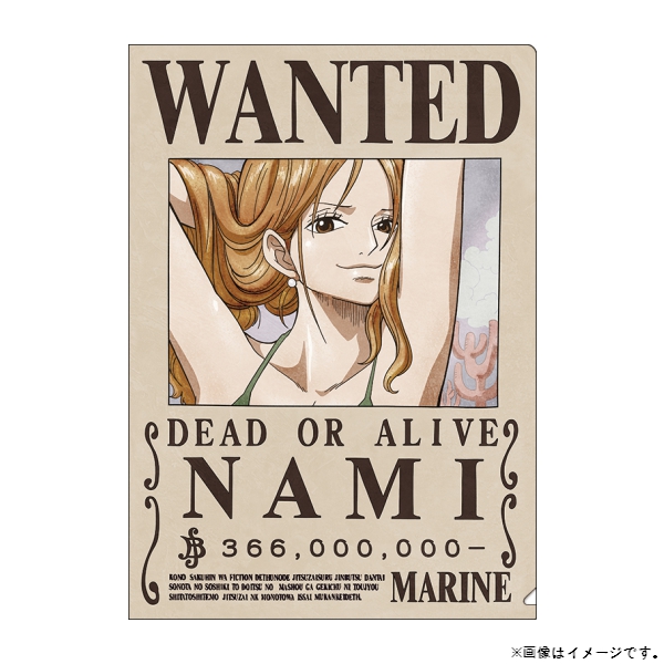 ワンピース】手配書クリアファイル ナミ 3億6600万: ステーショナリー