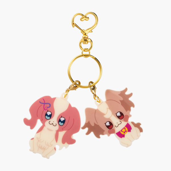 わんだふるぷりきゅあ！】ツインキーホルダー（こむぎ＆いろはの犬姿