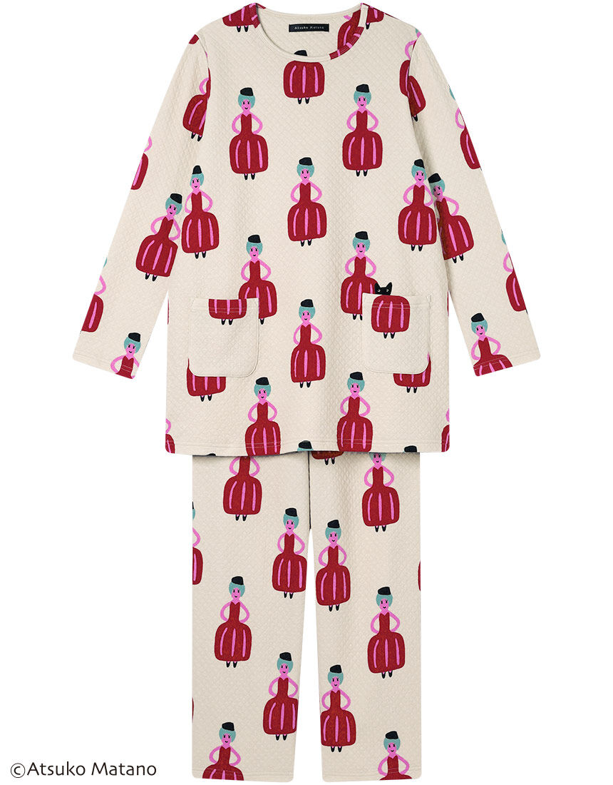 アツコマタノ 【綿混】とてもあたたかいキルトニット素材を使用