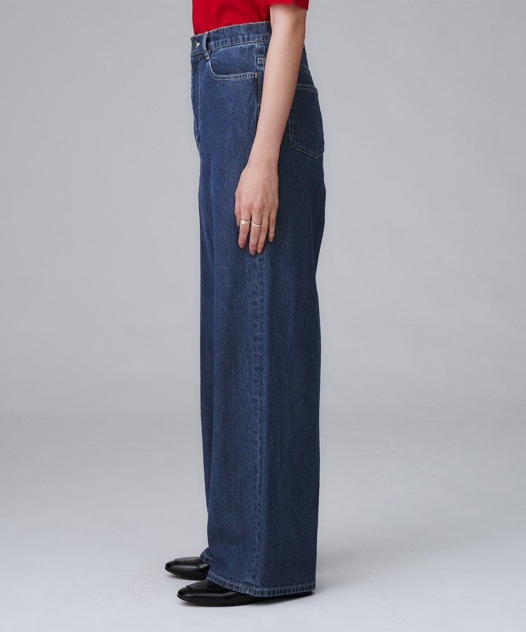 グレー/ブルー/ジーンズ】ソフトワイドデニムパンツ（デニムパンツ