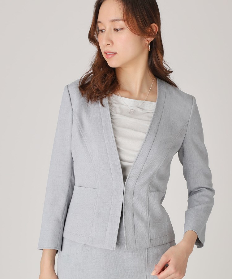 手洗い可／日本製】ノーカラージャケット（ノーカラージャケット