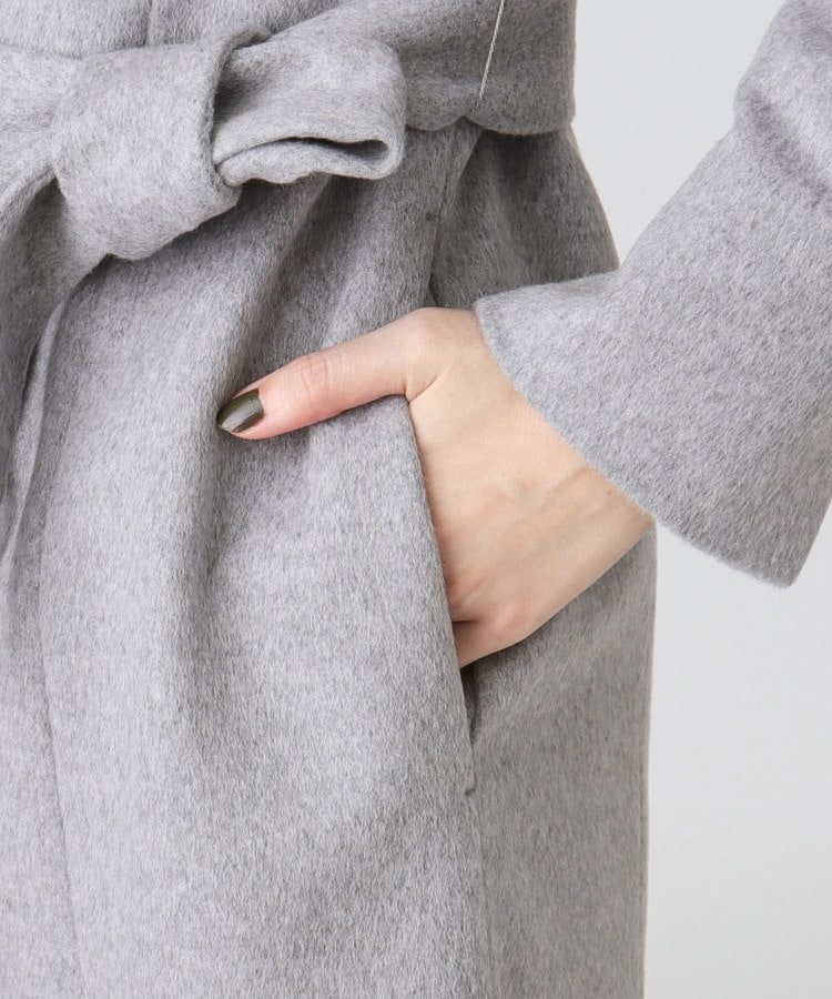 日本製／フォックスファー／カシミヤ混】ファー付ウールコート