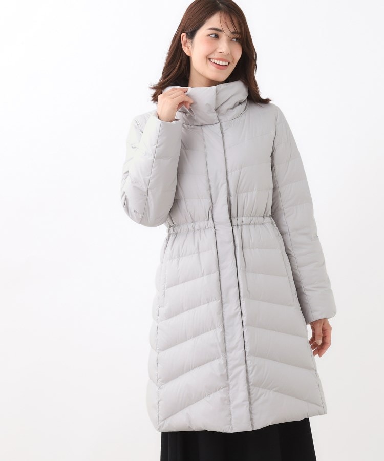 定番人気／ウエスト調整可】フーデッドロングダウンコート（ダウン