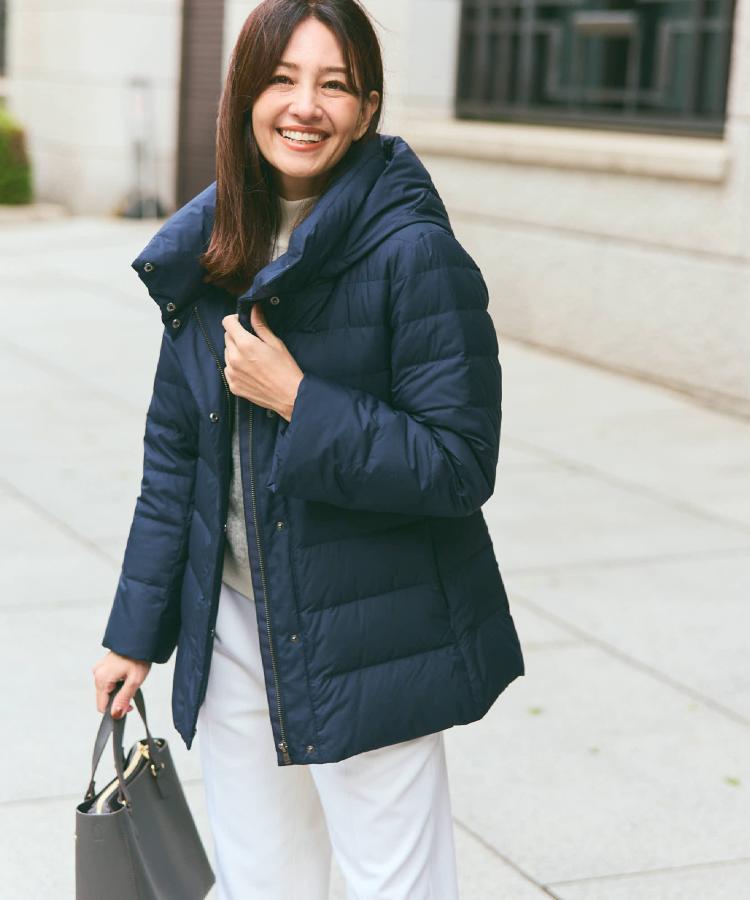 定番人気】フーデッドミドルダウンコート（ダウンジャケット/コート