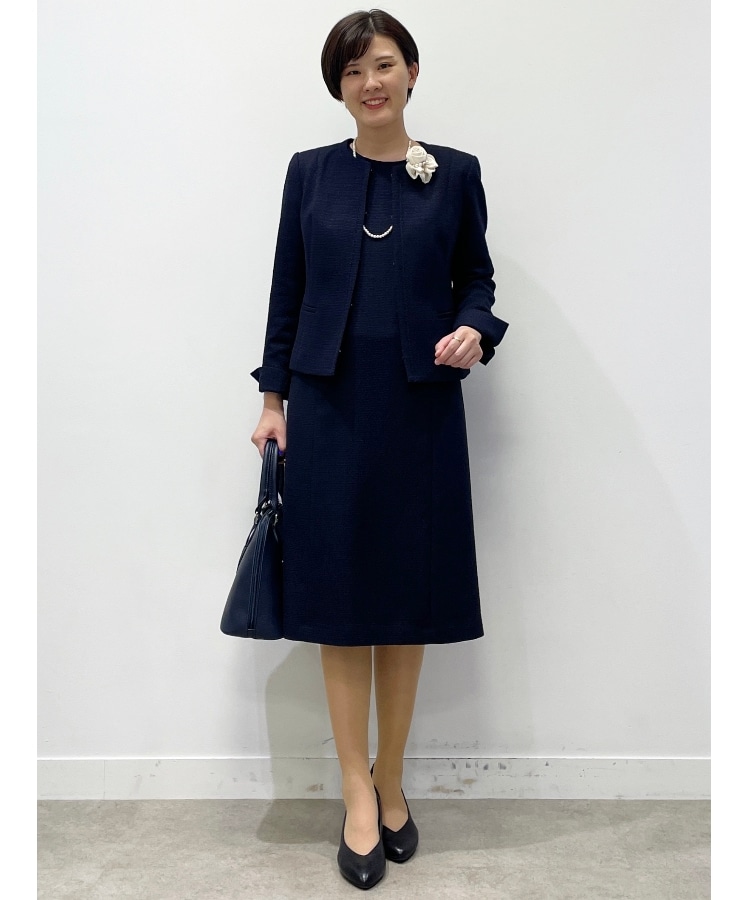 夏SALE／フォーマル/セットアップ可】ツイードワンピース（ミドル