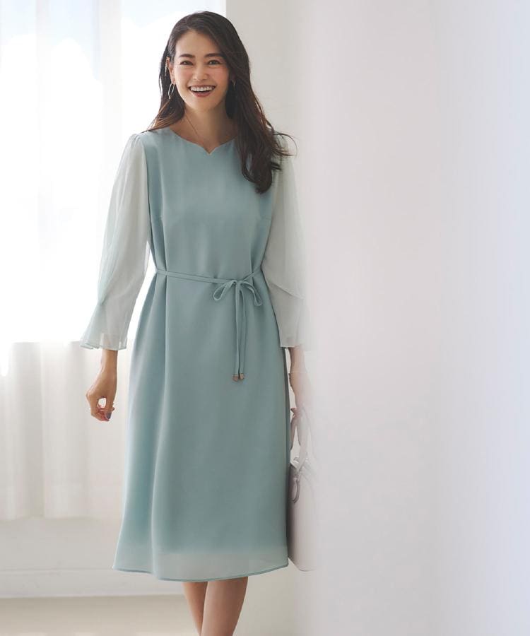 フォーマル／入卒／付属リボン付き】スリーブデザインジョーゼット