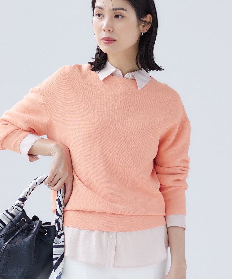 洗える／無縫製／6色展開】袖フォルム ボートネックニット（ニット