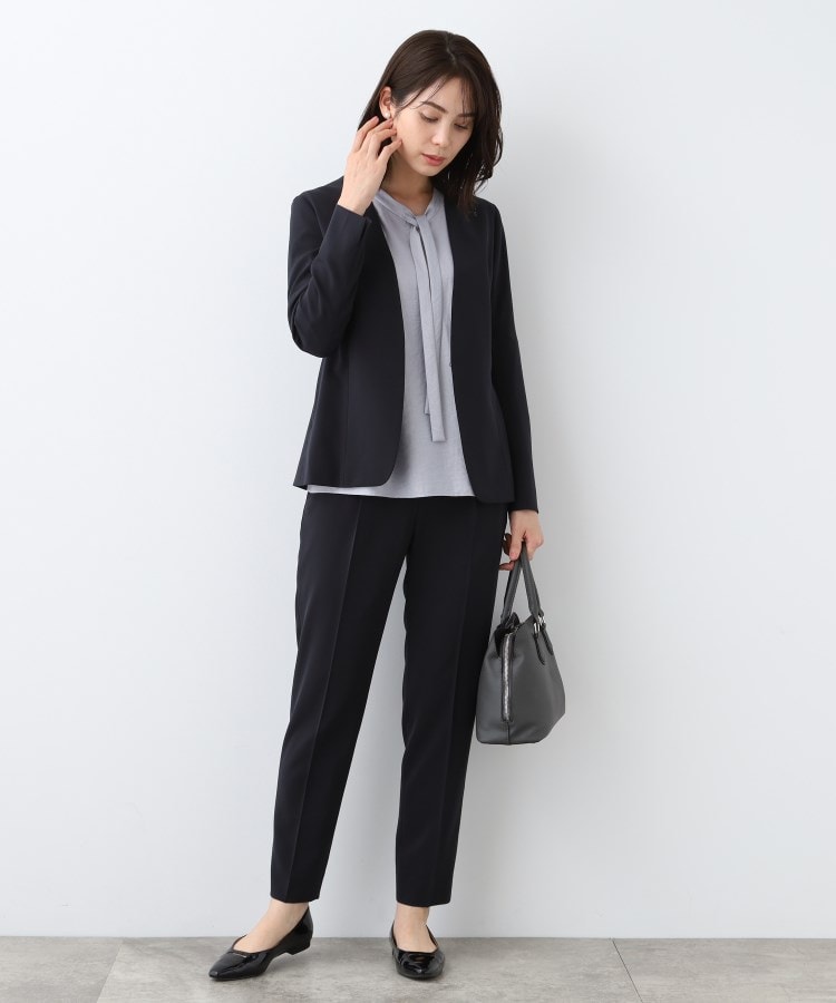 洗える／UVケア／スーツ】ストレッチタックテーパードパンツ（フル