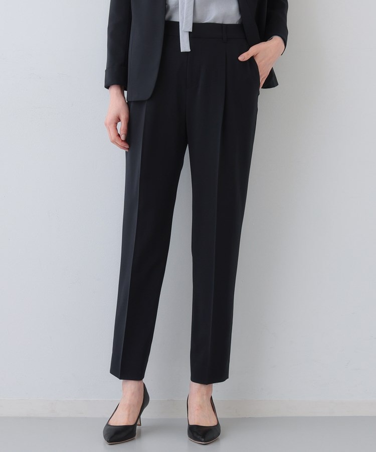 洗える／UVケア／スーツ】ストレッチタックテーパードパンツ（フル