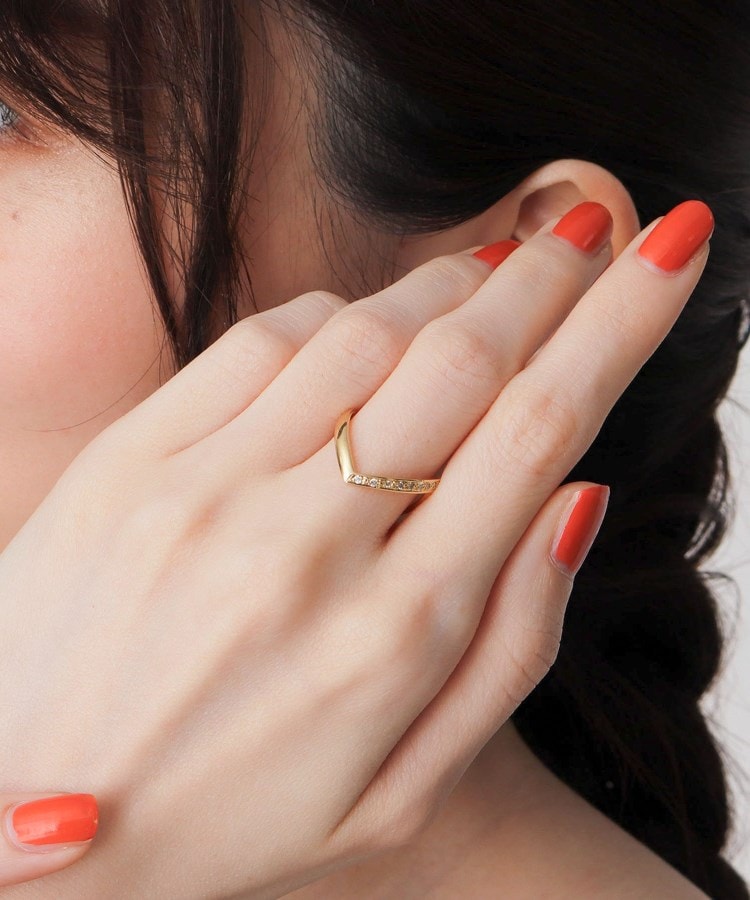 K18ダイヤモンド V字リング（リング） | COCOSHNIK（ココシュニック