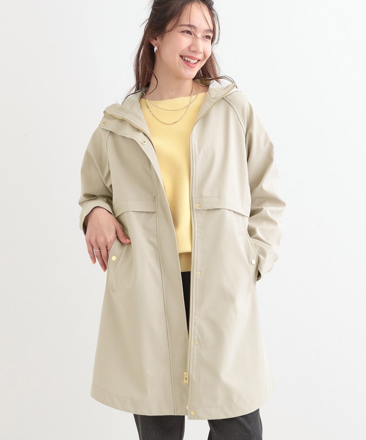 S-LL/撥水/防花粉】軽やかに女性らしくボンディング フーデッドコート