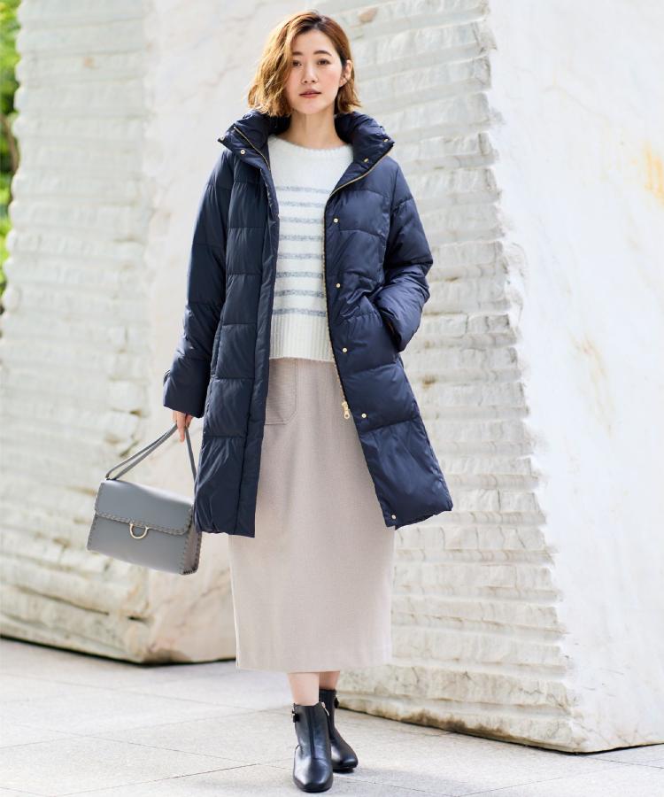 名品アウター/800FP・多機能】つつまれダウンロング（ダウンジャケット