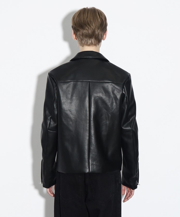 WEB限定】シンセティックレザーダブルライダースジャケット