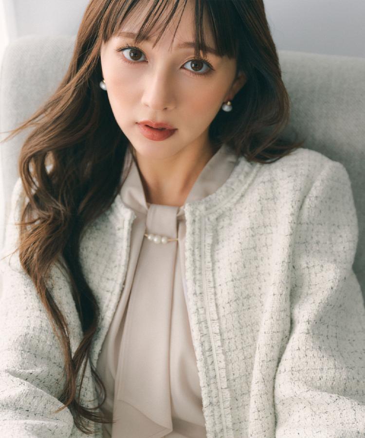 ≪通勤・セレモニー/セットアップ対応≫ノーカラーツイードジャケット