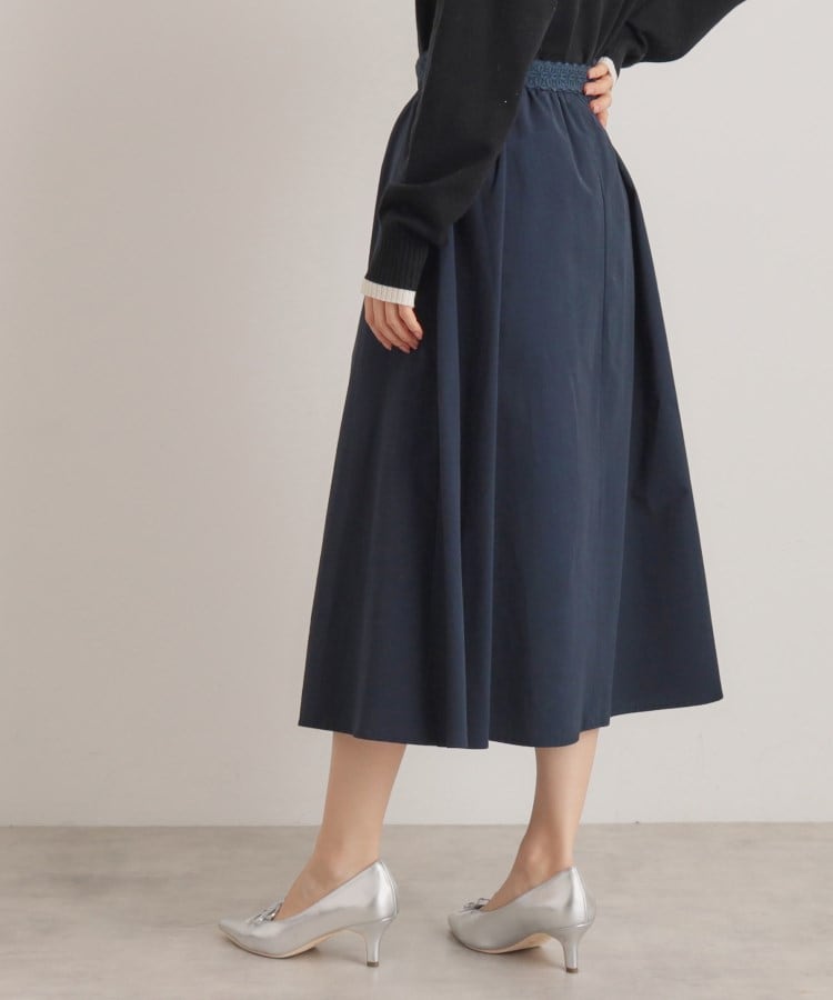 定番シルエット／春カラー】タフタフレアスカート（ミモレスカート