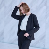 2点セット／6色展開】Vカラージャケットスーツセット【通勤