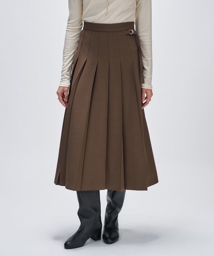 手洗い可】フロントプリーツスカート（マキシ・ロングスカート