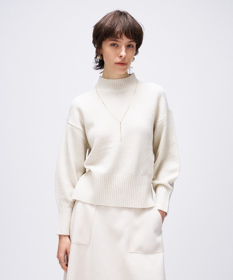 手洗い可】ラメハイネックニットプルオーバー（ニット/セーター