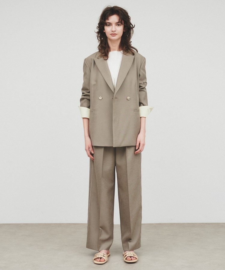 セットアップ／手洗い可】ポイントカラーテーラードジャケット