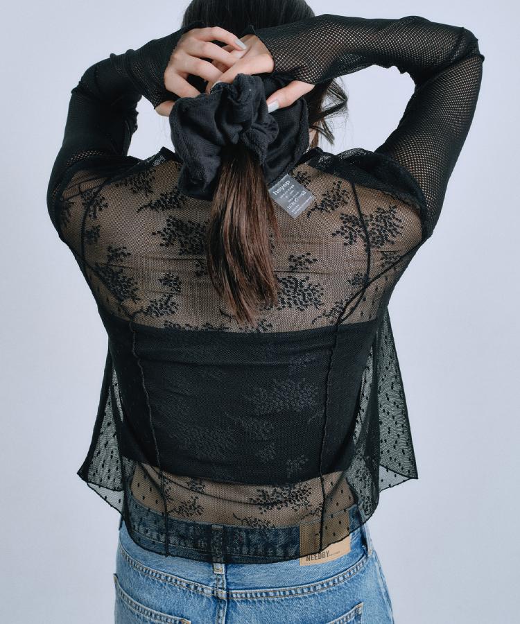 tulle lace ribbon blouse（シャツ・ブラウス） | CODE A（コードエー