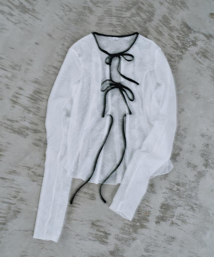 tulle lace ribbon blouse（シャツ・ブラウス） | CODE A（コードエー