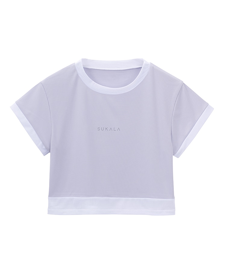 SUKALA】アクティブシアーカラークロップドTee(M・Lサイズ モーヴ