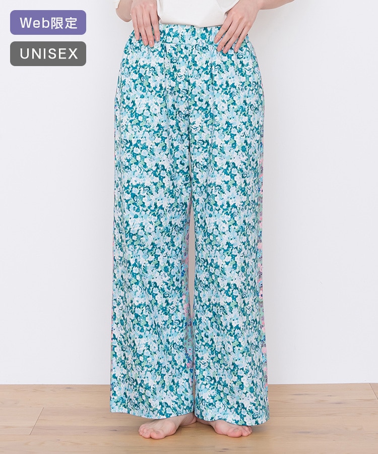 SUKALA HOME】モイスチャーフラワーバイカラーパンツ(M・Lサイズ