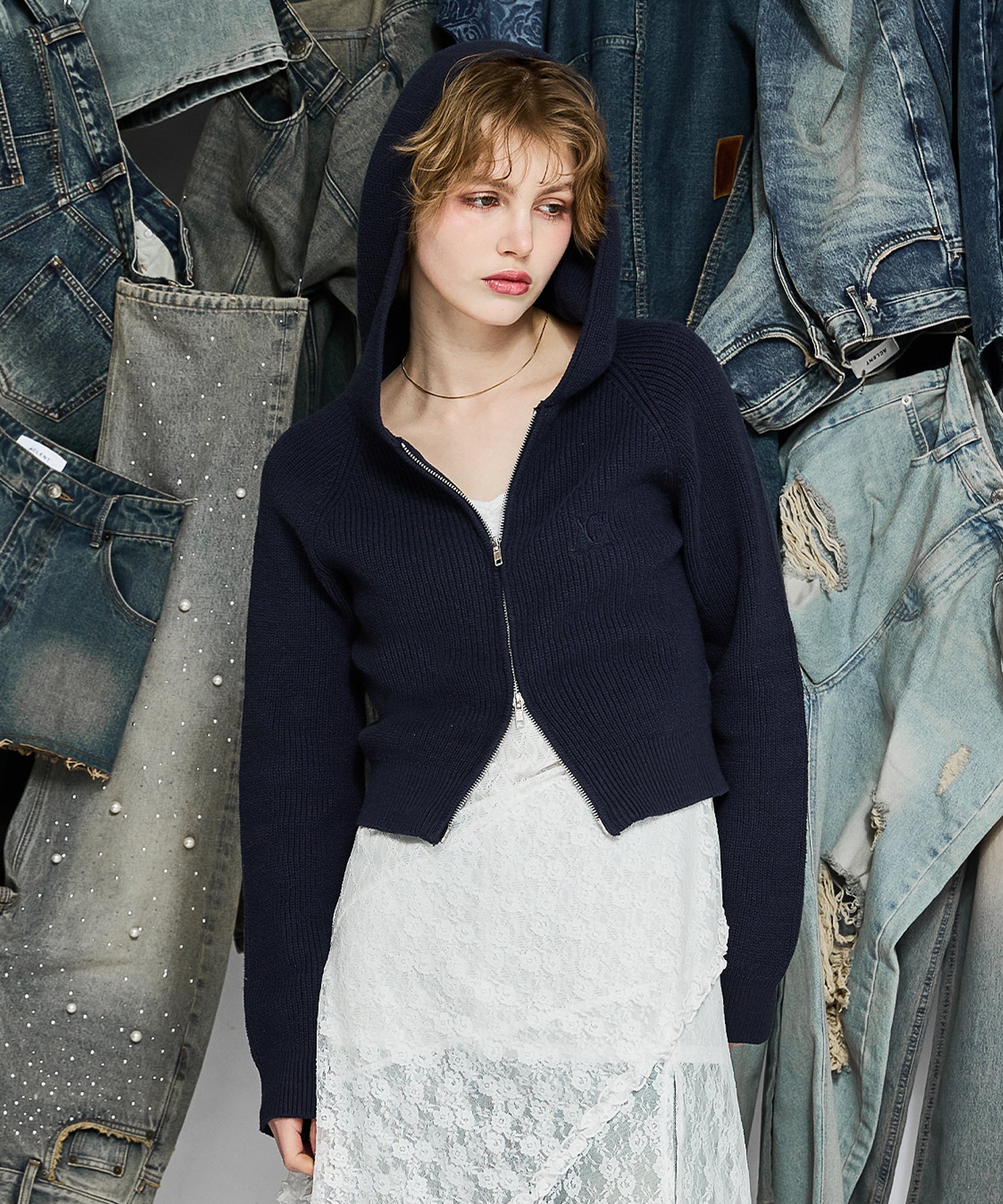 ダブルジップニットフーディー｜ACLENT（アクレント）