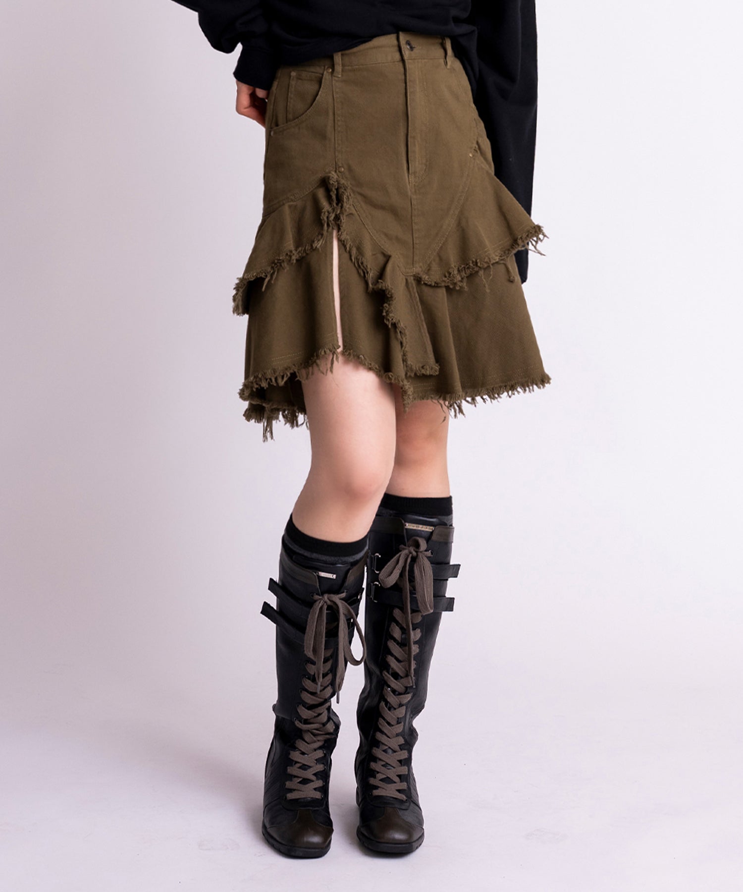 コットンランダムティアードスカート｜ACLENT（アクレント）