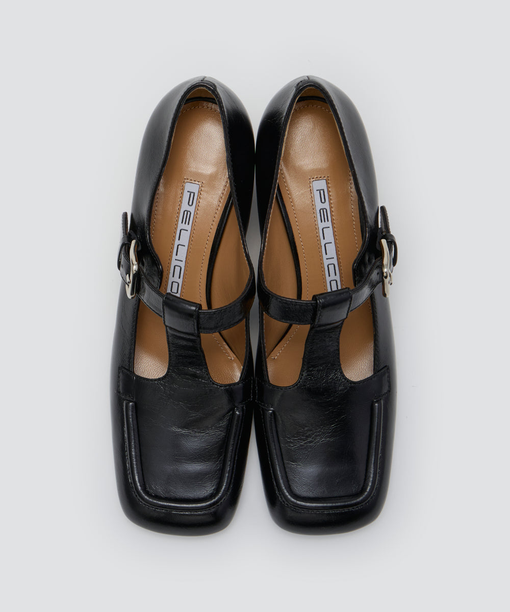 PELLICO | Tストラップ パンプス 5.0cm BLACK - アマンオンライン