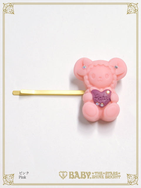 BABY うさくみゃちゃんクリップブローチ ピンク 新品 3つセット BABY