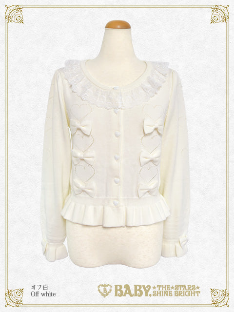 うさくみゃちゃんレースのハート＆リボンカーディガン – BABY, THE
