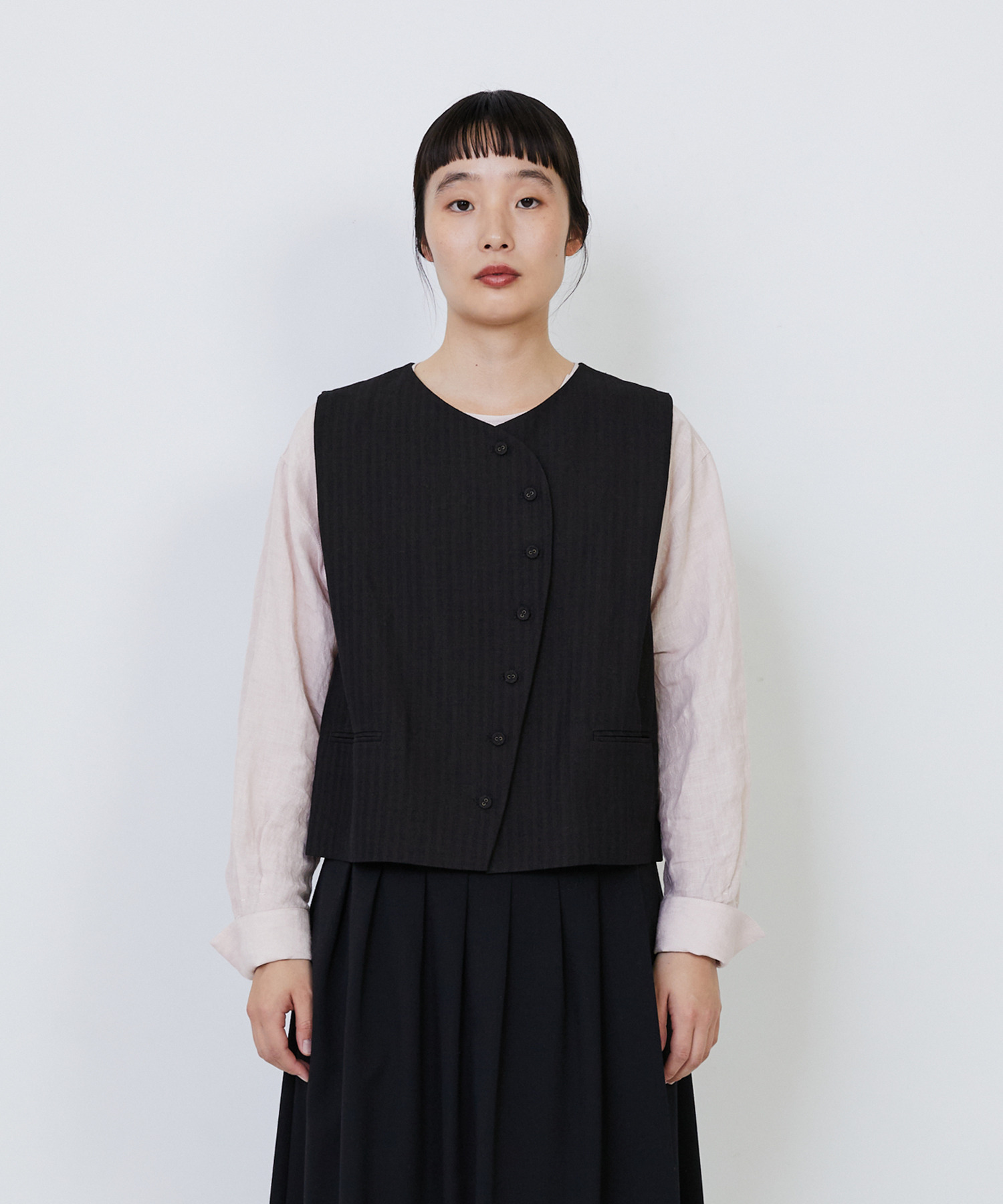 ウールリネンヘリンボーンベスト｜BIGI online store - ビギ