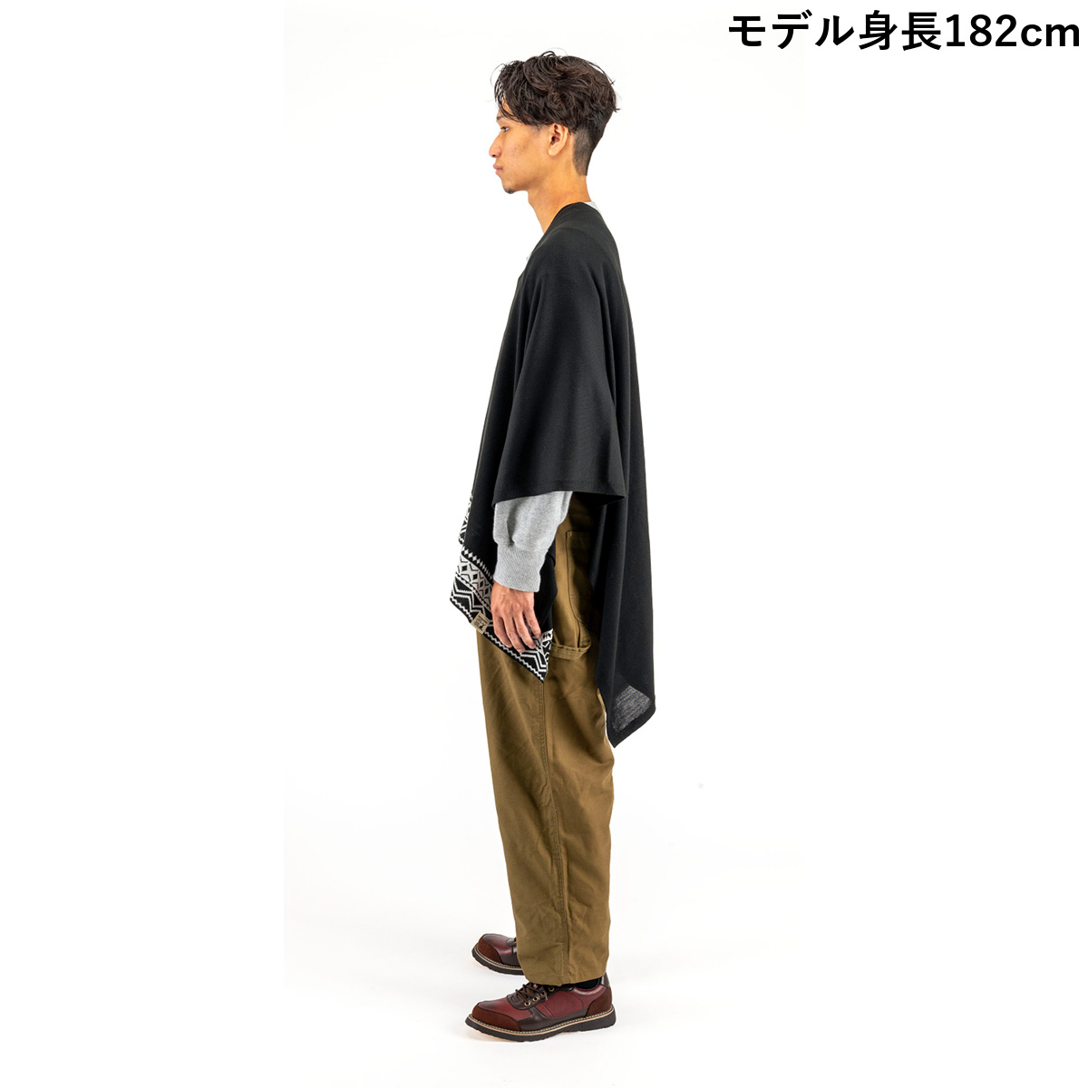 ブラックラベル難燃ニットポンチョ（ブラック） -キャプテンスタッグ