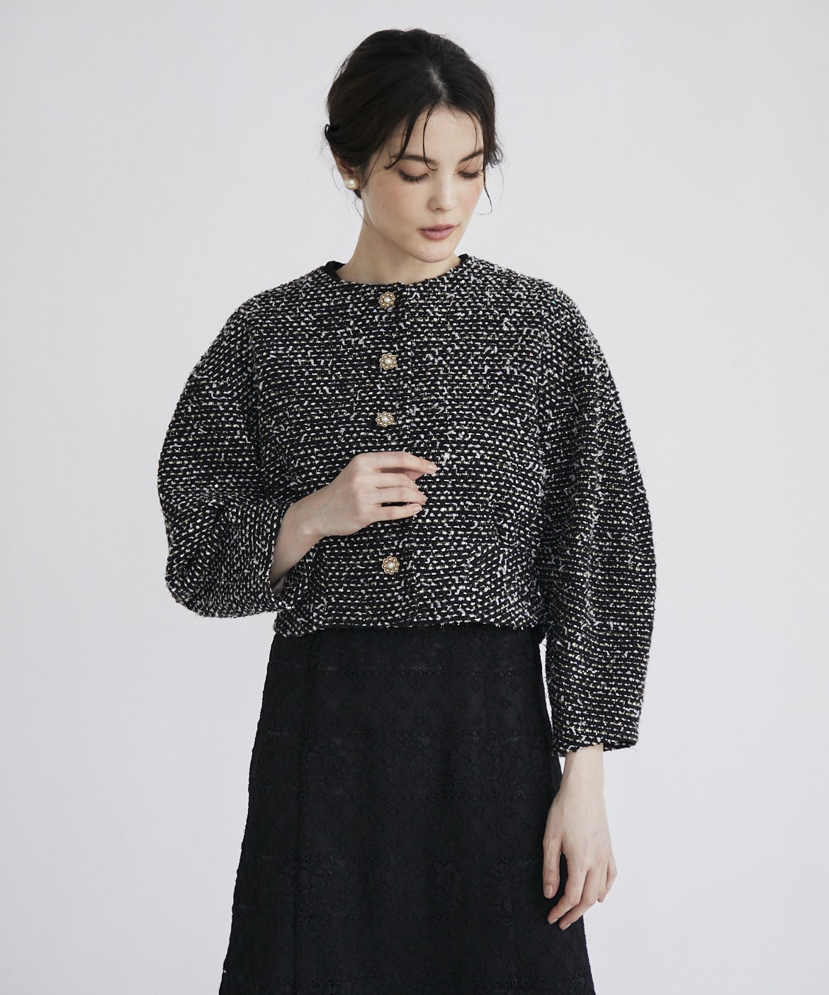 M Maglie le cassetto》スパンコールツイードジャケット｜M Maglie le