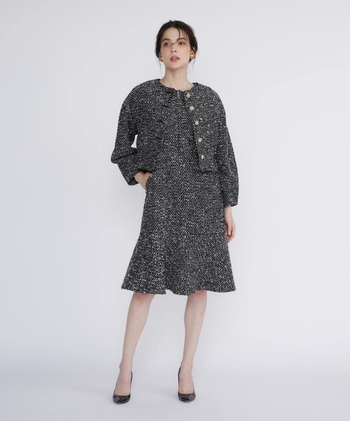 M Maglie le cassetto》スパンコールツイードジャケット｜M Maglie le