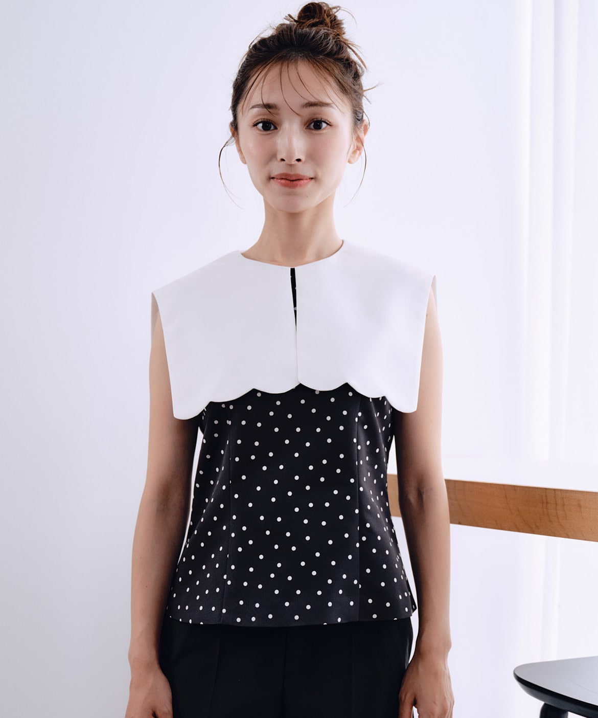 M Maglie le cassetto×吉田理紗》“ほの甘”スカラップブラウス｜M