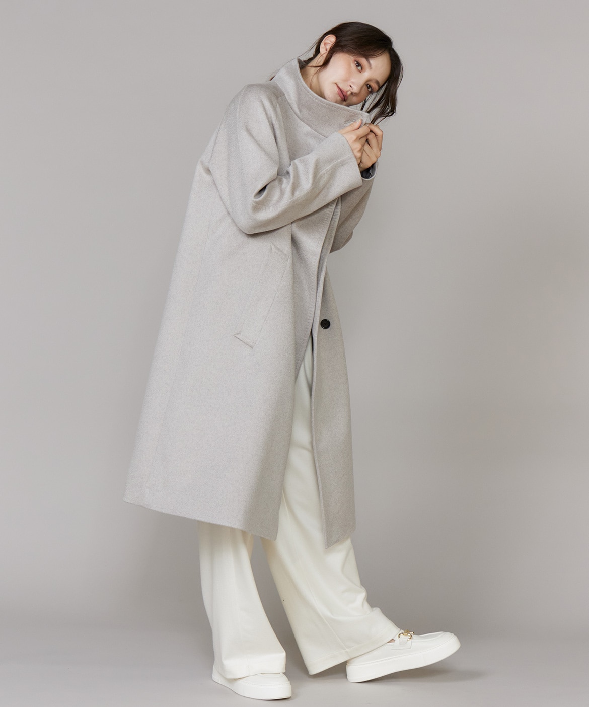 CONTESSA》カシミヤスタンドカラーコート｜INED（イネド）｜フランドル
